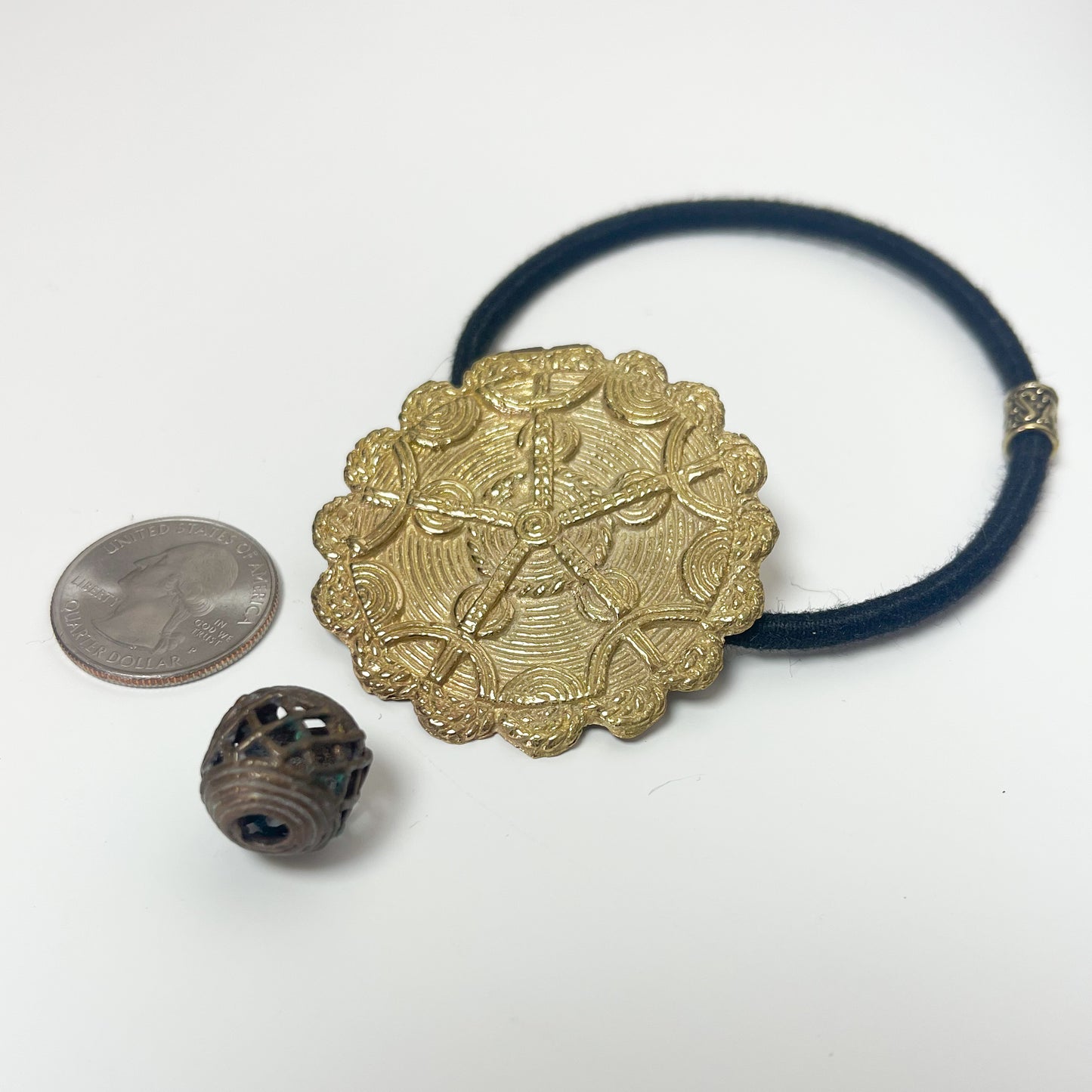 Decorative Raw Brass Hair Tie