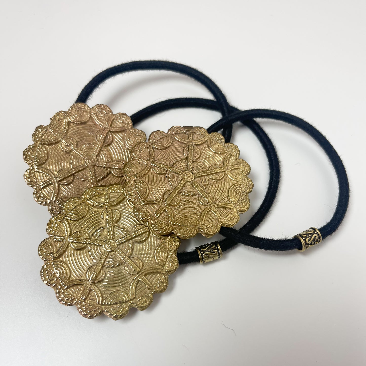 Decorative Raw Brass Hair Ties